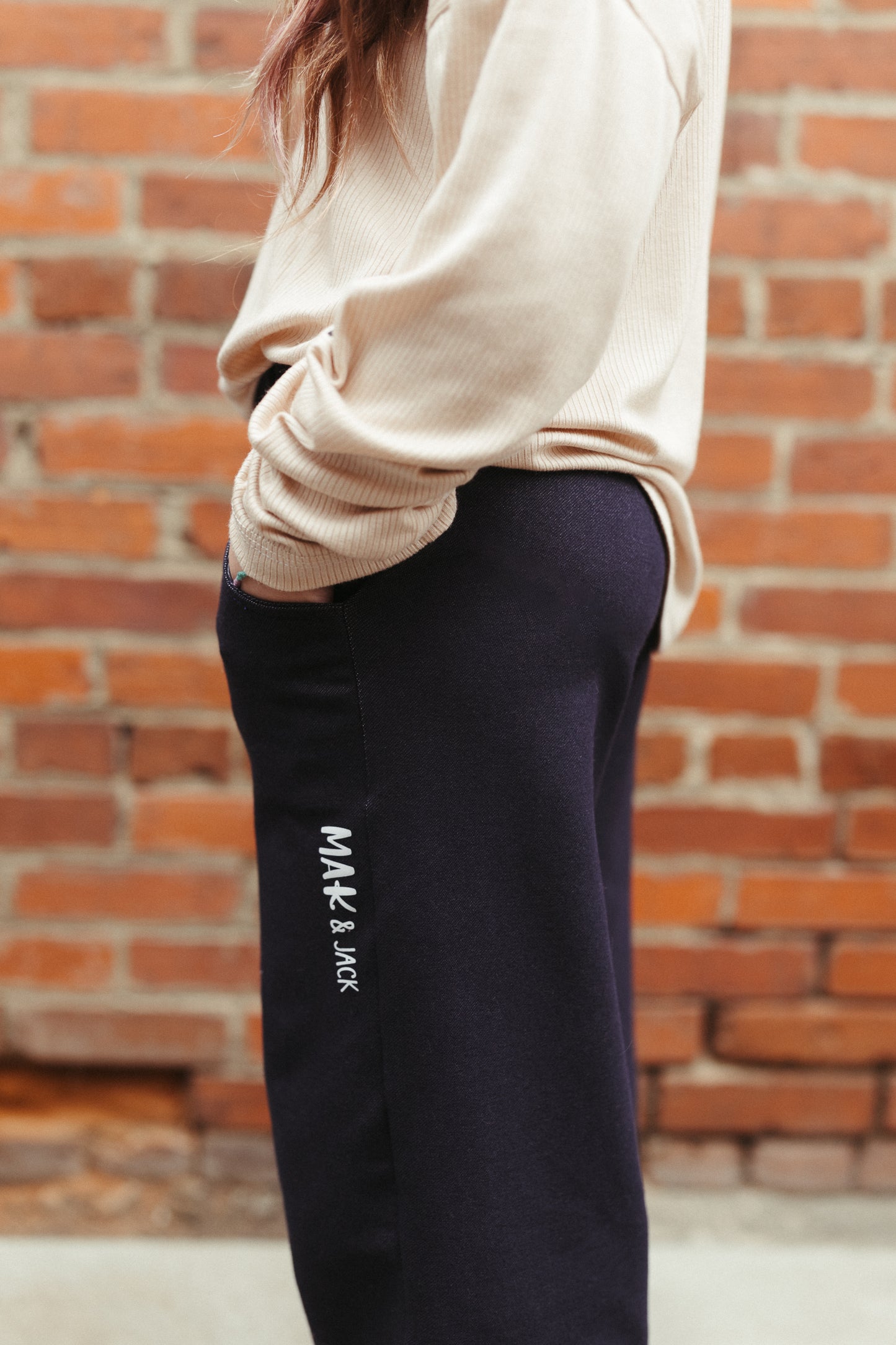 Wide leg denim pants