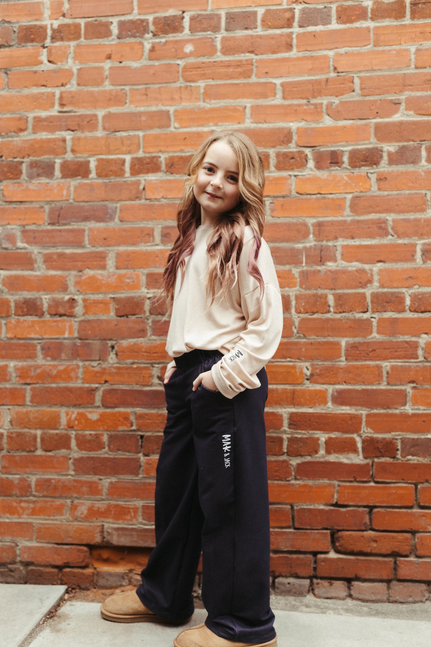 Wide leg denim pants