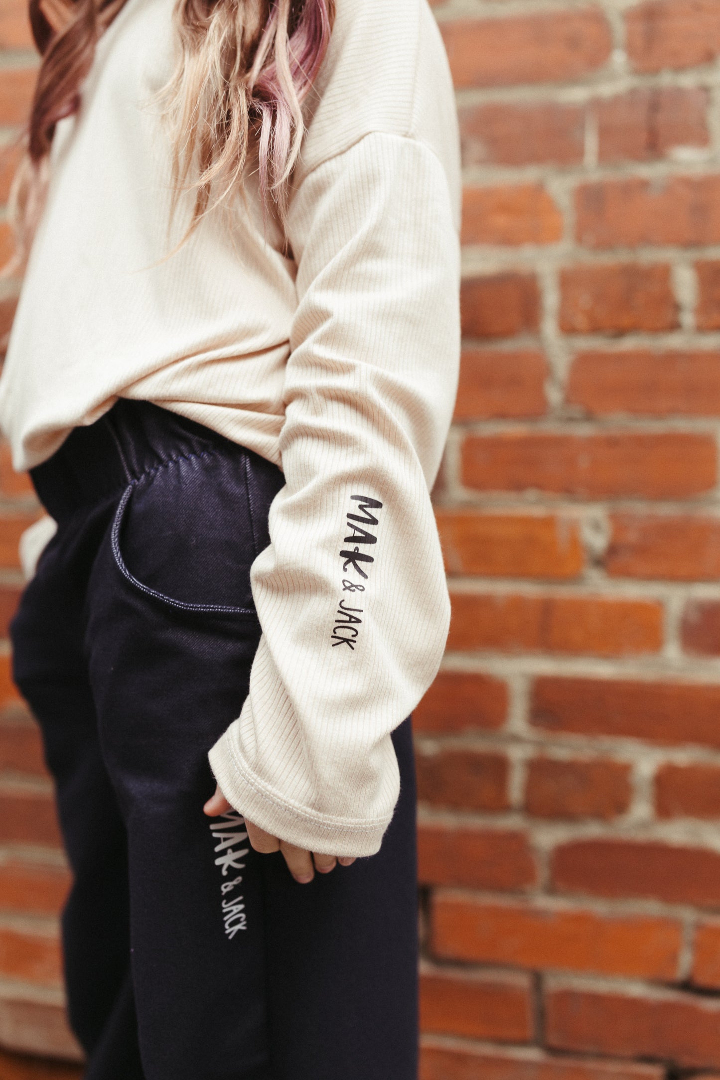 Wide leg denim pants